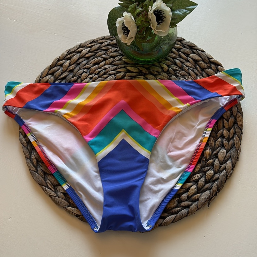 Trina Turk Sunset Chevron Handkerchief Tankini Top & Bottom Swimsuit Set size 12 - Picture 8 of 12